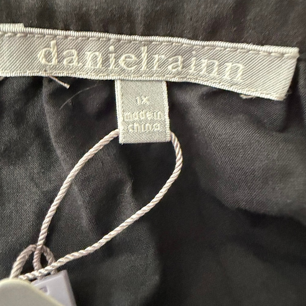Daniel Rainn Puff Sleeve Maxi Dress Black Eyelet Cotton 1X NWT - Picture 5 of 9